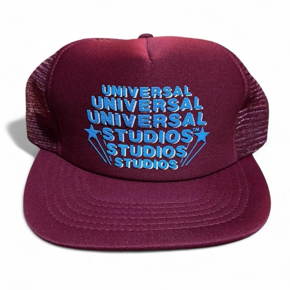 Vintage Baby Blue/Maroon Universal Studios Trucker Mesh Snapback Hat OSFA Cap